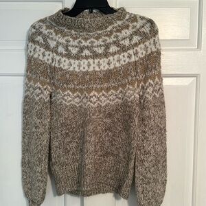 LOFT tan and cream sweater